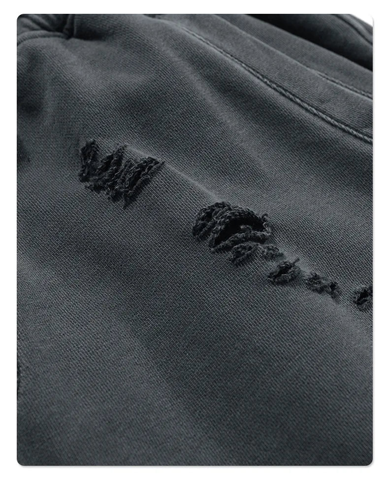 Customized LOGO Men's Heavy 100% Cotton High Street Wind Wash Old Loose Cut Couple Retro Shorts