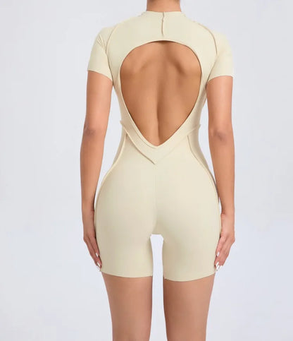 Seamless Yoga Jumpsuits Sports Fitness Splicing Hip-lifting One-Piece Hollow-out Beauty Back Gym Workout Bodysuits for Women
