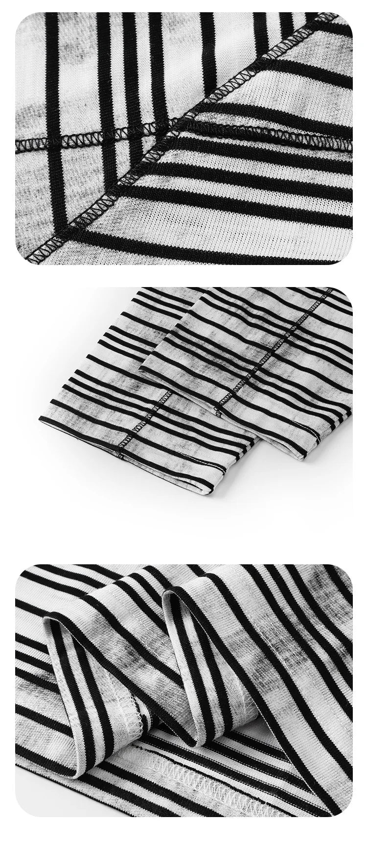 Custom LOGO Men's Cotton Polyester 210G Retro Dirty Dyeing Room Strips Shoulder Rugged Couple Long Sleeve Knitted T-Shirt Top