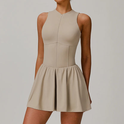 Tennis Skirt Sports Fitness Stand-up Collar Anti-light Golf Badminton Casual Fitness Workout Clothing Gym Yoga Suit for Women