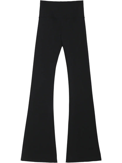 CHIC VEN Women Long Pants Slim New High Waisted Elastic Casual Pant Female Black Flared Trousers Yoga Clothing Autumn 2026