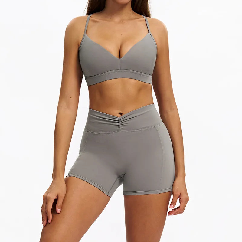 SWELTERING 2PCS Yoga Set Fitness Gym Tracksuit Sportswear Women Workout Outfits High Waist Leggings Sports Bra Athletic Wear