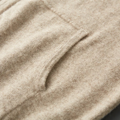 Autumn/Winter Men Sweater Suit Hooded Zipper Pullover Pants Thick Warm Casual Clothing 100% Cashmere Knitwear Trousers Tops
