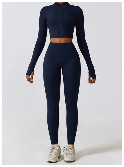 Women 2/3pcs Workout Outfits Yoga Sets Sportswear Gym Workout Clothing Tracksuit High Waist Leggings and Stretch Sports Bra
