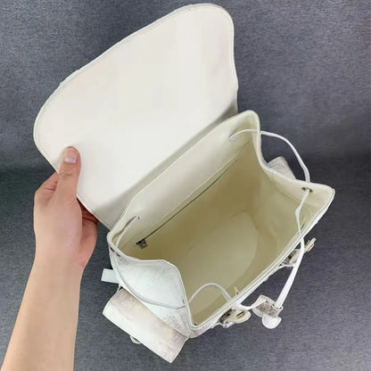 Genuine crocodile leather men's handbag real crocodile leather women's large size Himalayan white business travel computer bag