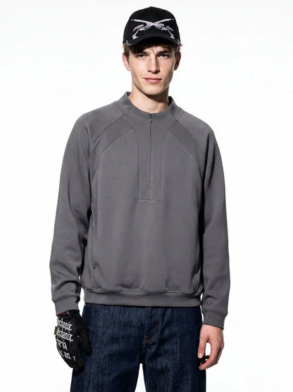 Custom LOGO Men's 2026 Cotton Stretch 350G Sweatshirt Autumn/Winter New Short Casual Half-Zip Windproof Couple's Jacket