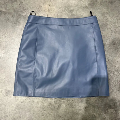 Sheepskin Leather Skirt Women 2024 Fashion New High Waist Skirt Spring Autumn Slim Mini Skirt Genuine Leather Shorts Boots Y2k