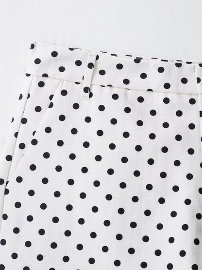 HH Woman Autumn Long Sleeves Turtleneck Zipper With Pockets Drawstring Casual Coats Women Fashion Polka Dot Printed Jacket