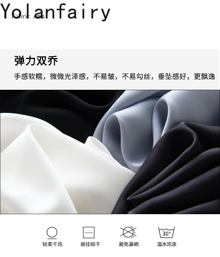 YOLANFAIRY 23MM 93% Real Mulberry Silk T Shirts for Women Summer O-neck Blouse Woman Elegant Shirt Loose OL Tops and Blouses