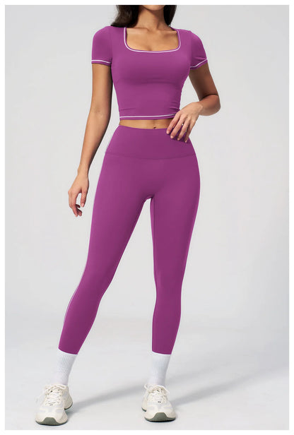 Yoga Shirts Women Sports T-Shirts Fitness Yoga Short Sleeve Gym Workout Top Running Active Shirts Female Push Up Sports T-shirts