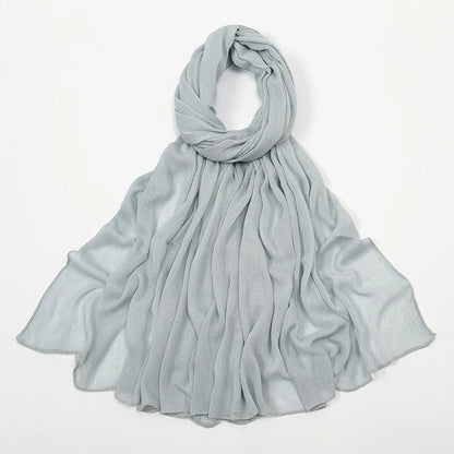 New Arrival Crinkle Rayon Hijab Women Muslim Scarf Shawls Solid Headscarf Wraps Big Size Plain Islamic Turban Headbands Foulard