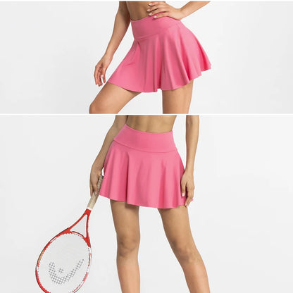 VITALINOVO Pleated Tennis Skirts for Women with Pockets High Waisted Athletic Skirts with Shorts 2 in 1 Gym Workout Golf Skorts
