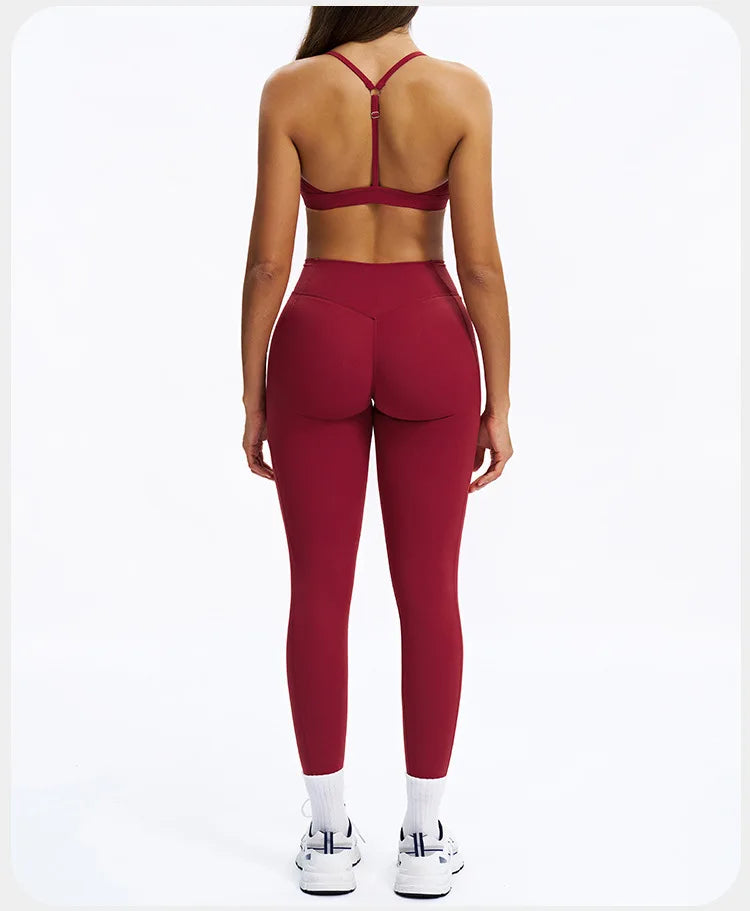 SWELTERING 2PCS Yoga Set Fitness Gym Tracksuit Sportswear Women Workout Outfits High Waist Leggings Sports Bra Athletic Wear