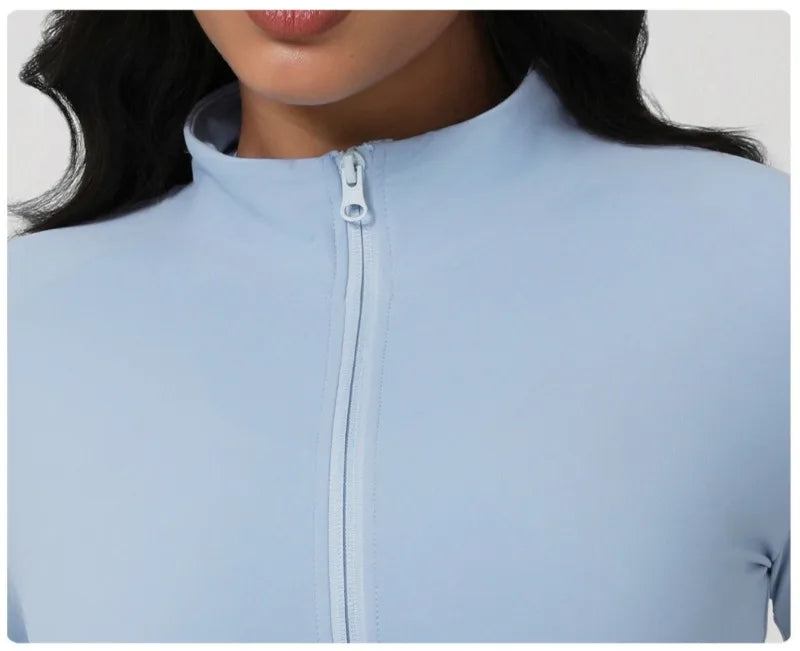New Women's Color-Block Yoga Outfit Set Back Beauty Fitness Tank Top Long Sleeve Coat Hip-Lifting Leggings Running Fitness Set