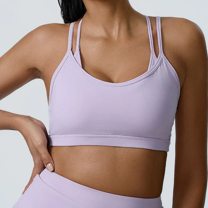 Yoga  Fitness Madam Bras Sexy Back Sports  Breathable Anti Shock Tank Top Fitness Sexy Breathable Underwear For Madam Yoga Gym