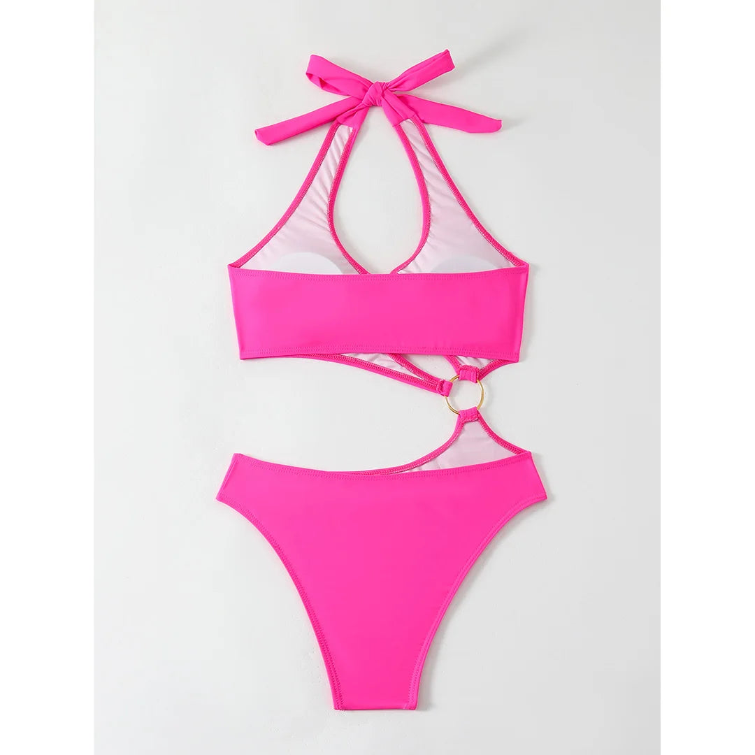 2026 Sexy Halter Asymmetric One Shoulder One Piece Swimsuit Women Swimwear Female Bather Bathing Suit Swim Lady Monokini V2660