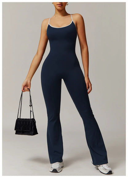One-Piece Back V-Neck Sexy Suit Gym Set Women Training Suit Sportswear Women Sports Suit Fitness Rompers Stretch Training Suits