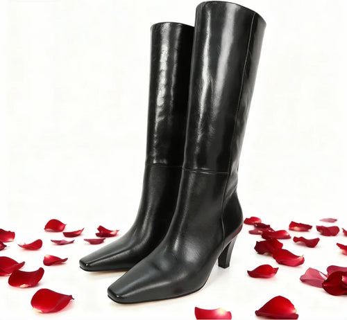2026 Autumn And Winter Fashion Women's High Top Boots With Pointed Side Zipper Elegant Knight Boots, Sexy Motorcycle Boots 35-42