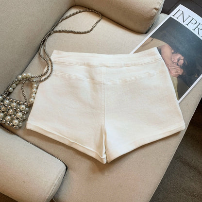 DEAT Fashion Casual Cargo Shorts Women's Khaki Lace Pocket Trim High Waist Daily Streetwear Hot Pants Summer New 7A3928