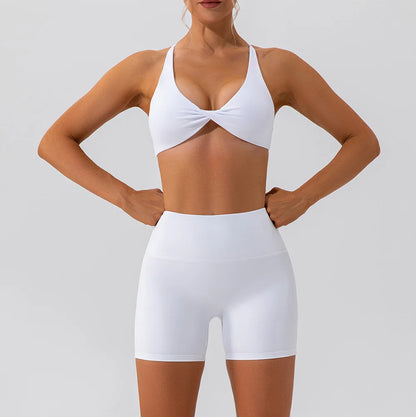 Summer Sexy Gym Top Women Crease Sports Bra Running Back Cross Yoga Bra Breathable Sports Underwear Women Fitness Workout Top