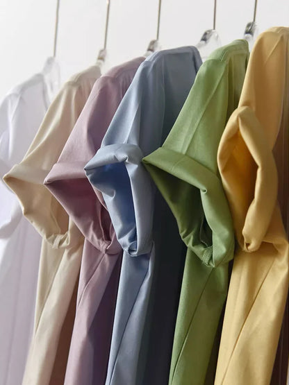 SuyaDream,Women Solid T shirts, 10%Silk 58%Cotton, V Neck, Short Sleeved Tee, 2025 Summer Candy Colors Basic Cozy Top