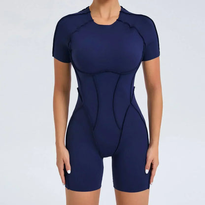 Seamless Yoga Jumpsuits Sports Fitness Splicing Hip-lifting One-Piece Hollow-out Beauty Back Gym Workout Bodysuits for Women