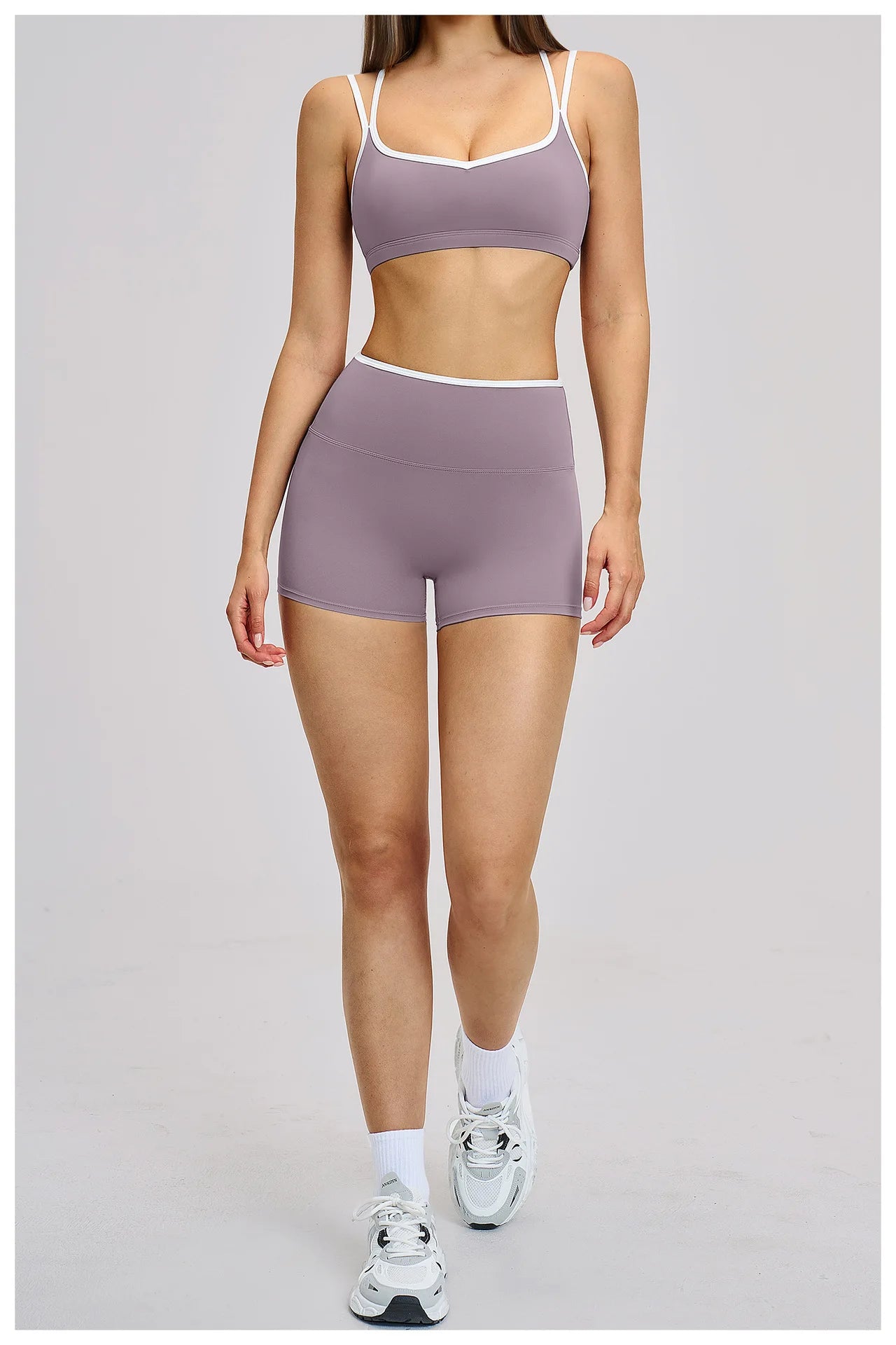 2PCS Workout Clothes Wide Leg Pant Yoga Suits Solid Color Bra Sports Set Gym Tracksuits Female Quick Dry Fitness Suit Sports Set