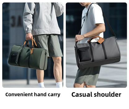 Custom Large Capacity Travel bag Totes Waterproof Crossbody Bag Man  Leather Travel Bag Handheld Bag print logo Business Handbag