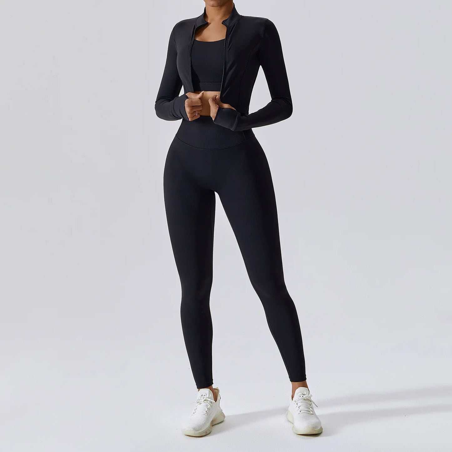 3PCS Yoga Set Gym Clothes 2 PCS Sportswear Women Yoga Suits Fitness Set women's Tracksuits Sports Jacket Long Sleeve Gym Legging