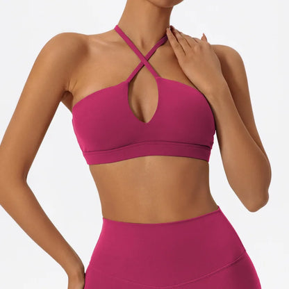 Hearuisavy Summer Gym Top Women Training Yoga Clothes Stretch Sports Underwear Fitness Workout Cross Yoga Bra Sexy Sports Bra