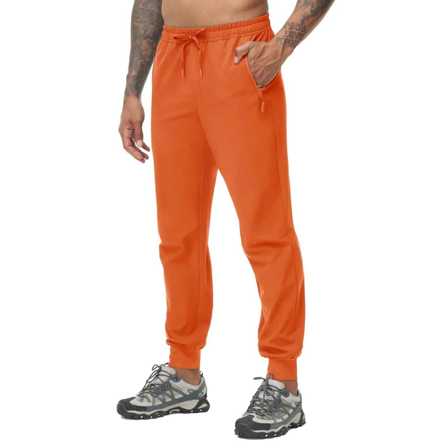TACVASEN Summer Quick Dry Hiking Pants Mens Casual Zipper Pockets Sports Training Pants Outdoor Jogger Running Gym Work Trousers