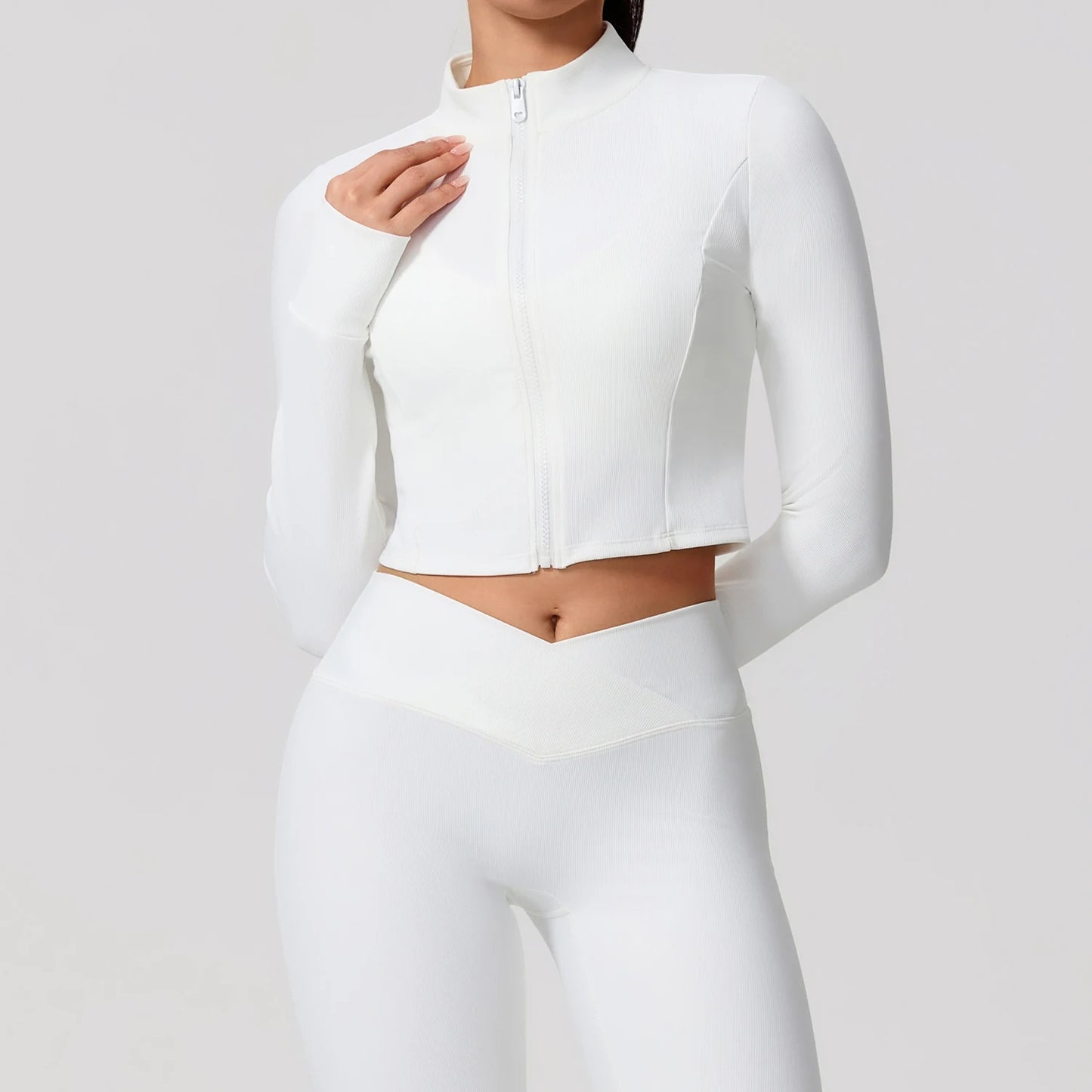 Summer Women Gym Zipper Long Sleeve Jacket Outdoors Workout Yoga Top Female Slim tight Clothes Women Quick-Dry Sportswear
