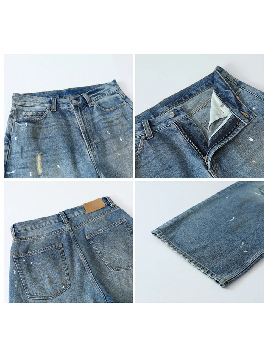 CHIC VEN Women Jeans Loose Casual New Retro High Waisted Straight Leg Wide Leg Denim Pants Female Trousers Summer 2025