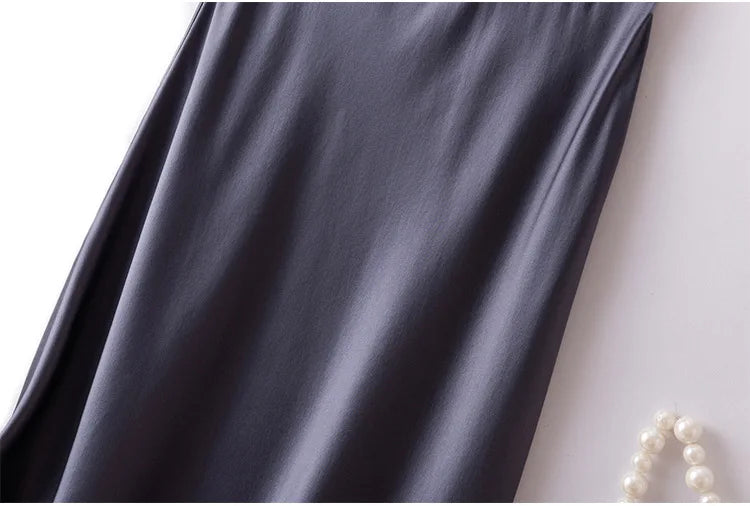 SuyaDream Silk Skirt for Woman 93%Silk 7%Spandex Solid A-line 2025 Spring Summer Chic Mid Skirts