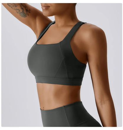 Yoga Fitness Bra Shock-absorbing Sports Bra Breathable and Quick Drying Training Running Women's Underwear High Strength Gym Bra