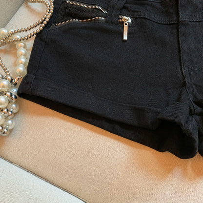 DEAT Fashion Casual Cargo Shorts Women's Khaki Lace Pocket Trim High Waist Daily Streetwear Hot Pants Summer New 7A3928