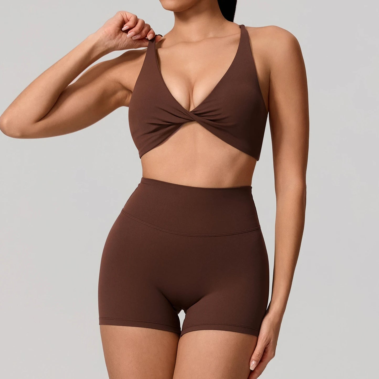 New Summer 2Pcs Women's Quick-Dry Sports Set V-Shaped Bra Female Sleeveless Yoga Outfit Gym Two-Piece Woman Sport Clothes
