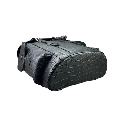 Authentic crocodile leather travel backpack unisex large schoolbag real crocodile leather fashion brand design men's backpack
