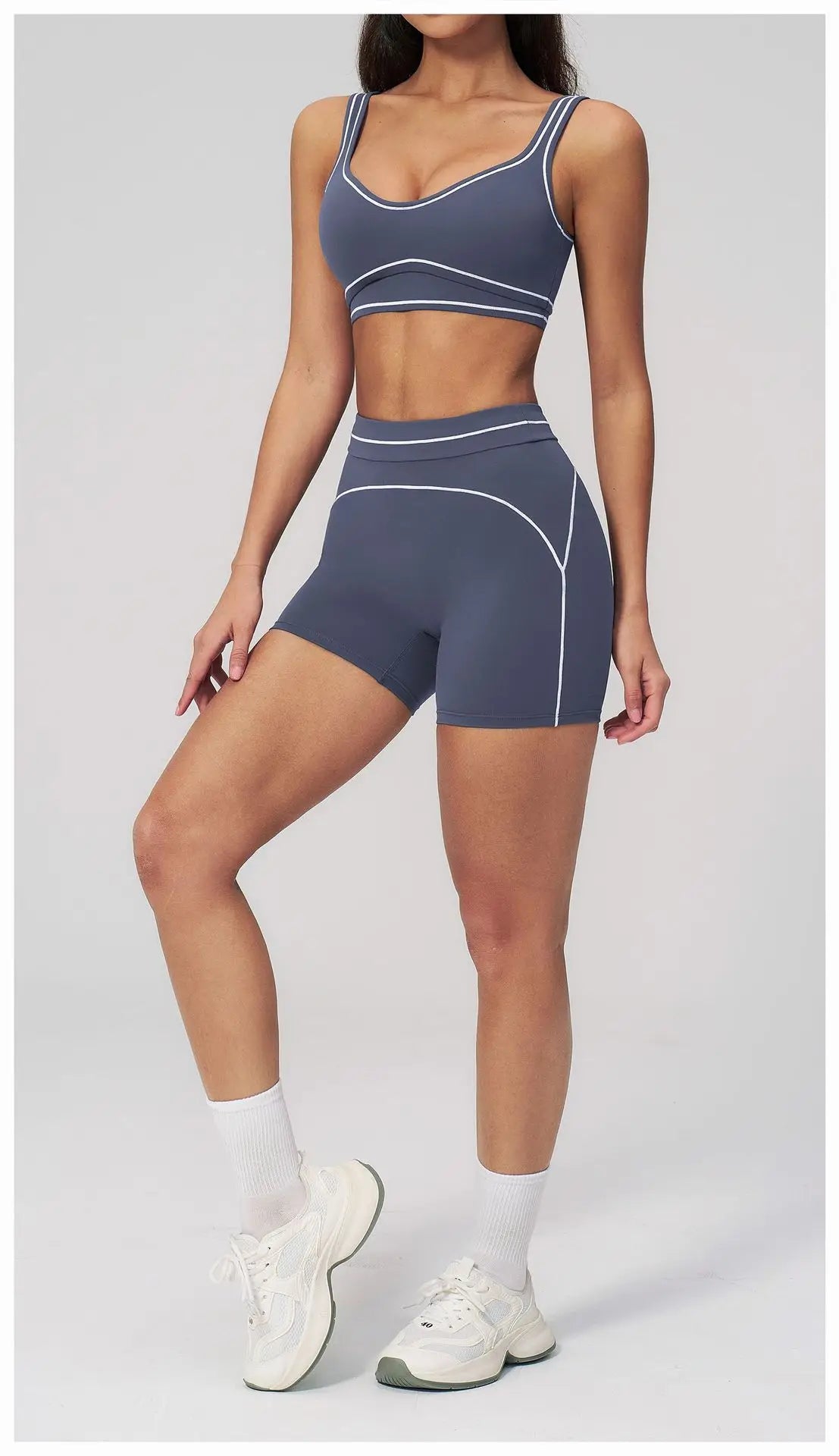 Hearuisavy Summer Yoga Set 2Pcs Women High Support Push Up Sports Top Butt-Lifting Fitness Pants Outdoor Cycling Sports Bra Suit