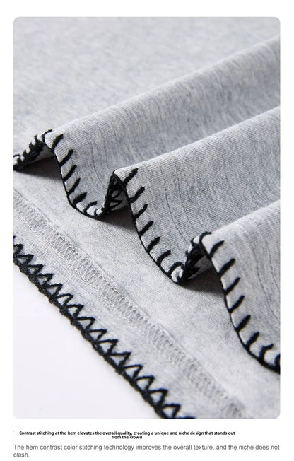 Custom LOGO Men's 240G Cotton Polyester American Cool Short Width Boxyfit Loose Short Sleeve T-Shirt Casual Top