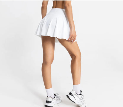 VITALINOVO Pleated Tennis Skirts for Women with Pockets High Waisted Athletic Skirts with Shorts 2 in 1 Gym Workout Golf Skorts