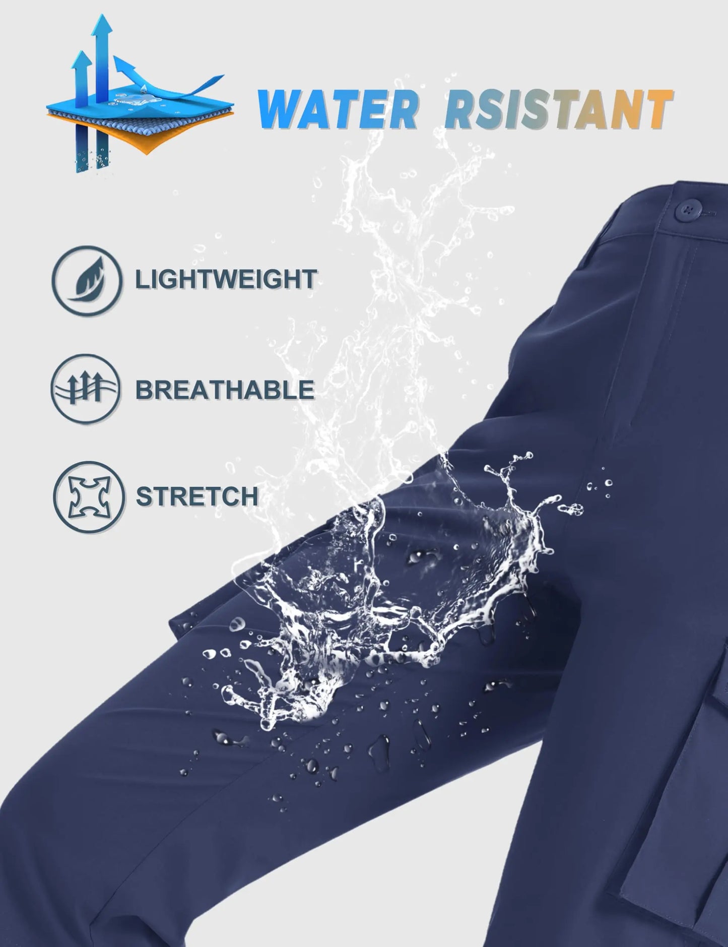 TACVASEN Summer Quick Dry Cargo Capri Pants Womens Outdoor Hiking Knee Length Joggers Lightweight Waterproof Shorts 6 Pockets