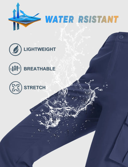 TACVASEN Summer Quick Dry Cargo Capri Pants Womens Outdoor Hiking Knee Length Joggers Lightweight Waterproof Shorts 6 Pockets