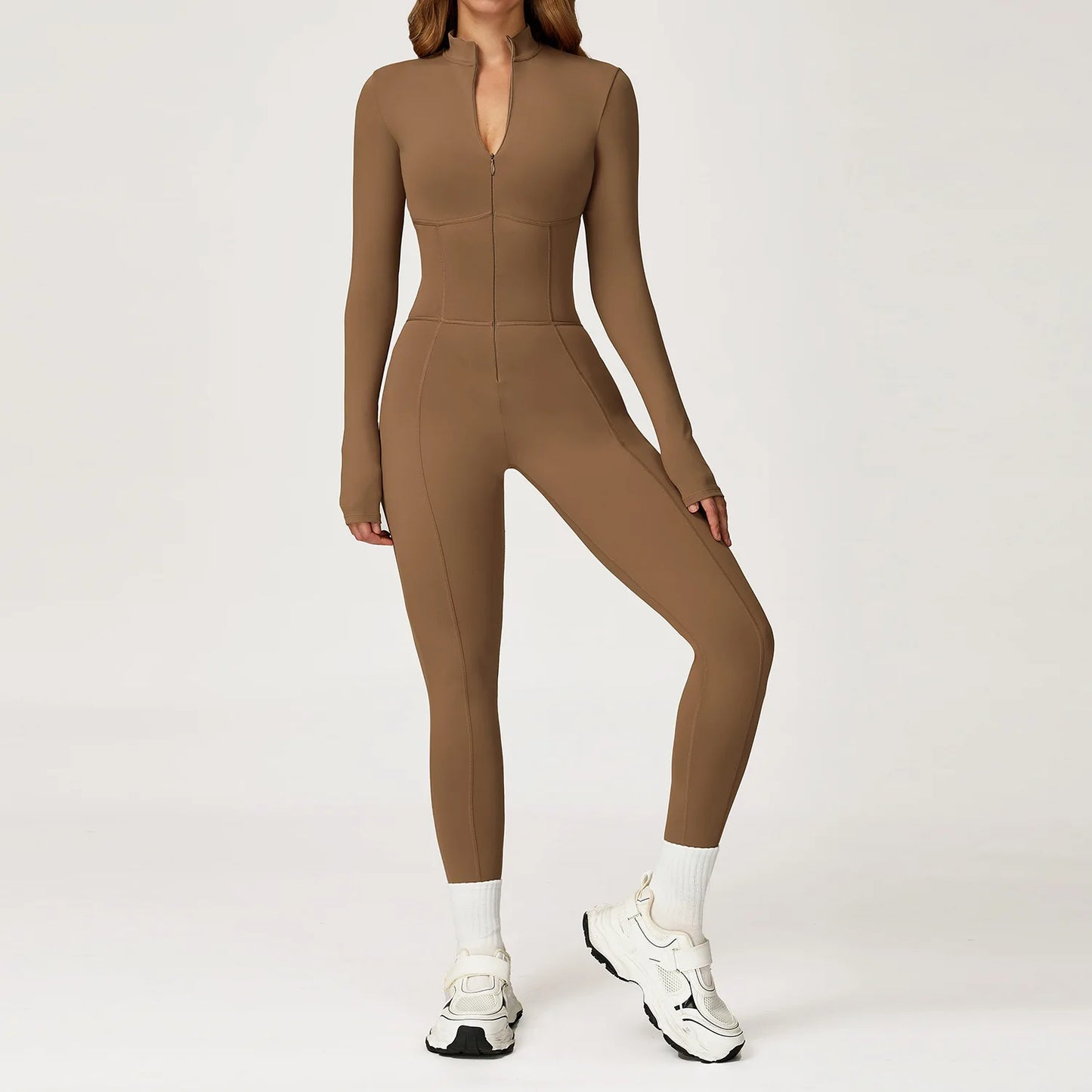Winter Autumn Yoga Jumpsuit Women's One-piece Suit Sportswear Women Gym Rompers Long-sleeved Warm Overalls High Elastic Bodysuit