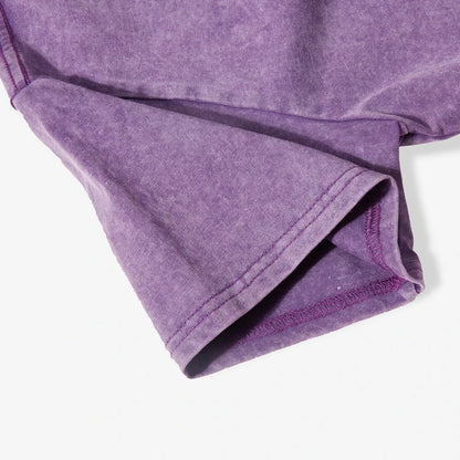 Solid Slim Washed T-Shirt Female Fashion Soft Cotton Streetwear Casual Sport Short Sleeve Cool Retro Crop Clothing For Women