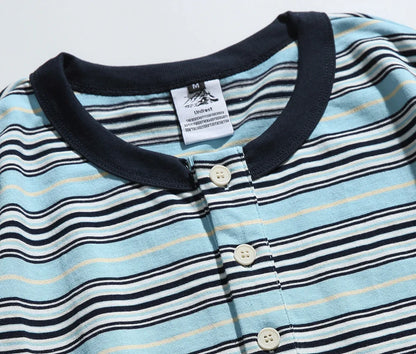 2026 New Japanese Retro Hoodie Trendy City Boys Loose Striped Long Sleeve T-shirt Men's and Women's Casual Sweater