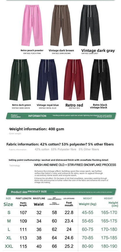 Custom LOGO Men's 400G Autumn Winter Retro Washed Boxy Fleece Collar Plush Thickened  Hooded  Zipper Jacket Couple style set