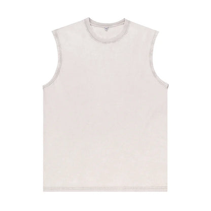 Customized Vest Street Fashion Sleeveless T-shirt Embroidery Logo 100% Cotton Shirt Printing Brand Sleeveless Vest Design
