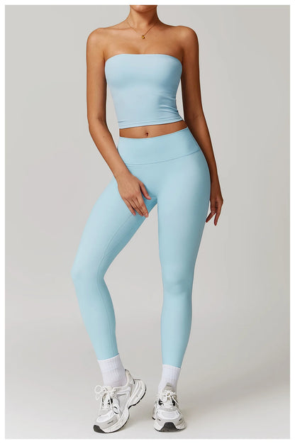 Custom LOGO Women's Strapless Tube Top Sexy Back Sports Underwear Women's Shockproof Quick-Drying Fitness Yoga Top