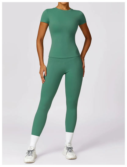 Women Sport T Shirts Short Sleeve Yoga Shirt Gym Top Running Push Up Active Wear Sport Top Femme Yoga Top Fitness Clothes